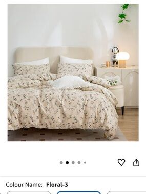 Floral-3 Beige Floral Duvet Cover Set